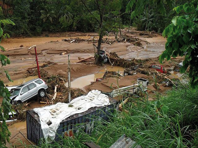 Hurricane Tomas flood damage